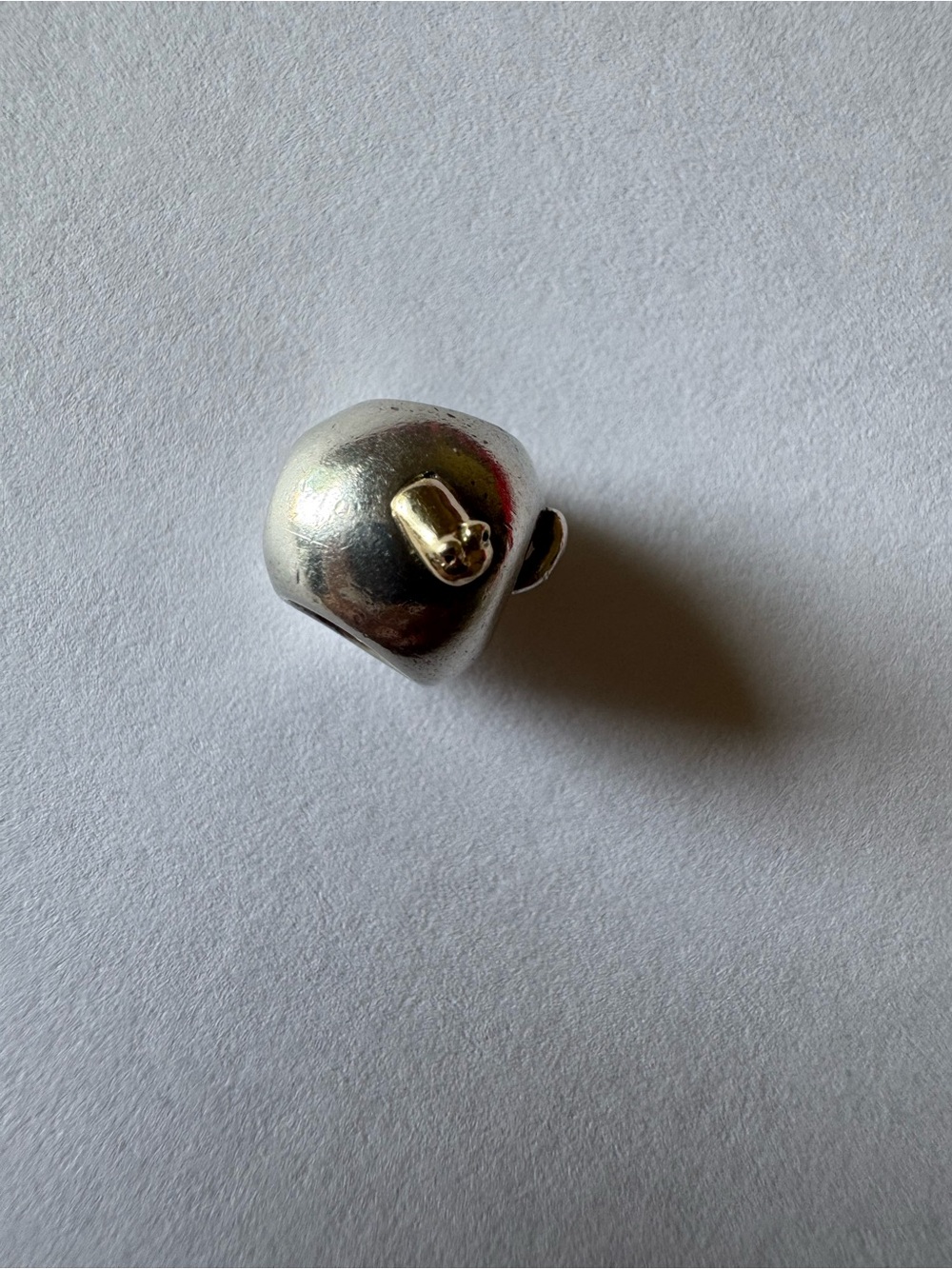 Sterling Silver 925 and 14kBead Charm with Gold Accent